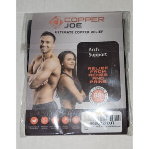 4 Pack Copper Joe Foot Arch Support Compression Sleeves Size Small/Medium NEW